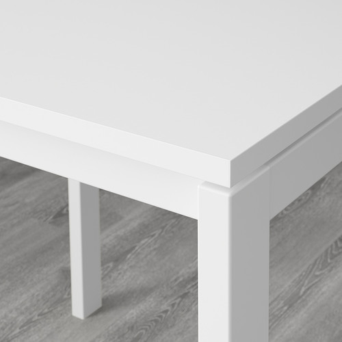 MELLTORP / KÄTTIL Table and 4 chairs, white/Knisa light grey, 125 cm