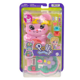 Polly Pocket Tea Party Bunny Compact Playset With 1 Micro Doll JCR40 4+