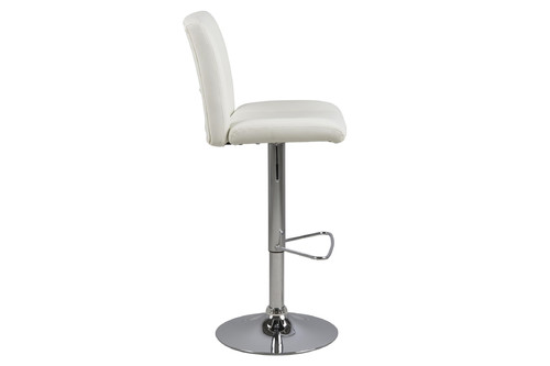 Bar Stool Sylvia, white/chrome