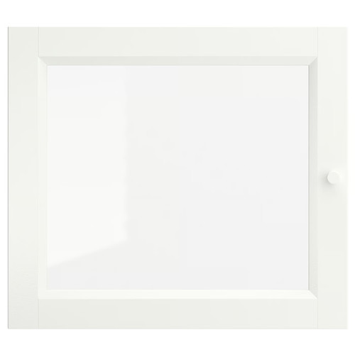 OXBERG Glass door, white, 40x35 cm