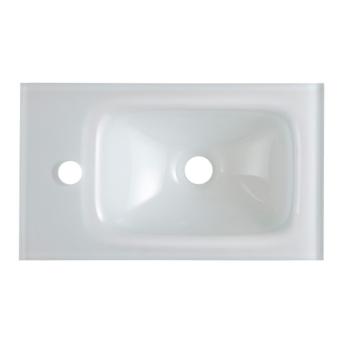 Glass Wall-Mounted Basin GoodHome Tapti 45x26cm, white