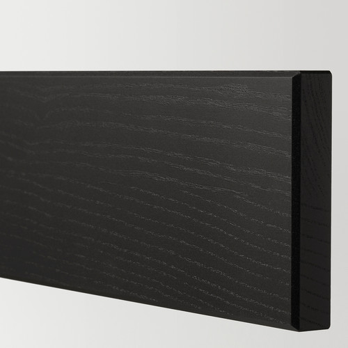 METOD / MAXIMERA Wall cab w 2 glass doors/2 drawers, black/Lerhyttan black stained, 60x100 cm