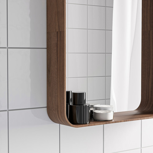 DVÄRGSYREN Mirror, walnut veneer, 28x37 cm