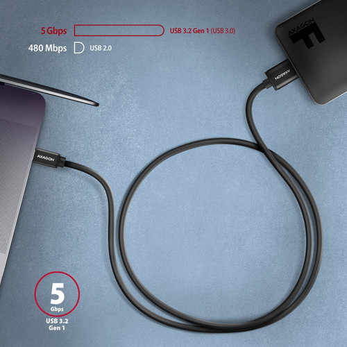 AXAGON USB Cable BUMM3-CM10AB cable USB Micro-B USB-C