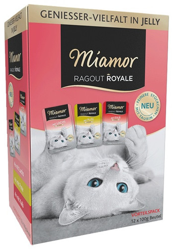 Miamor Ragout Royale Mix Cat Food in Jelly - Turkey, Salmon, Veal 12x100g