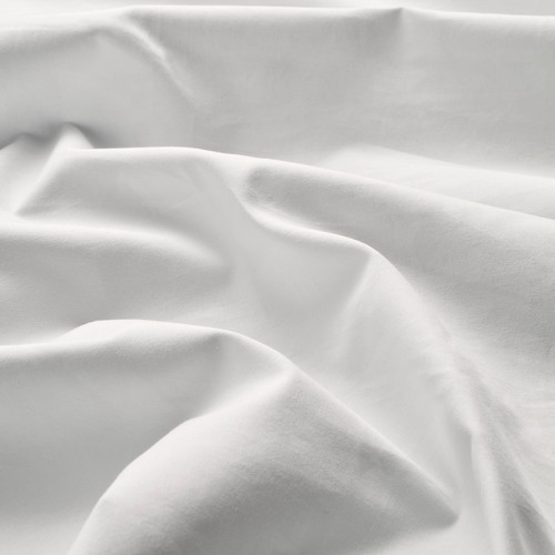 RÖNNVECKMAL Fitted sheet, white, 140x200 cm
