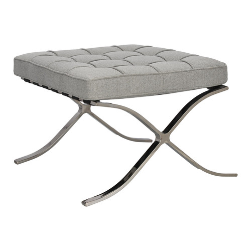 Footstool BA1, fabric, light grey