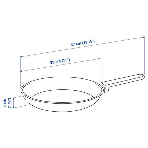 MIDDAGSMAT Frying pan, set of 2, non-stick coating/stainless steel