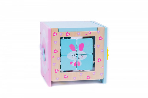 Wooden Activity Cube Educational Toy Pastel 3+