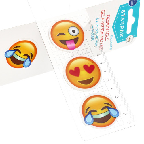 Removable Self-stick Notes Emoji 40mm, 3x 20pcs