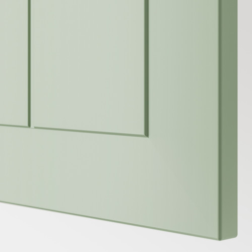 METOD High cabinet with cleaning interior, white/Stensund light green, 40x60x220 cm