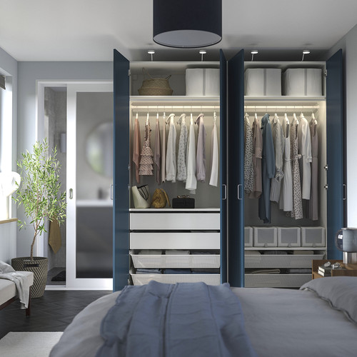 PAX / FYRUDDEN Wardrobe combination, white/white, 200x60x236 cm
