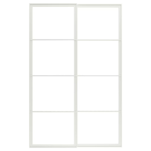PAX Pair of sliding door frames w rail, white, 150x236 cm