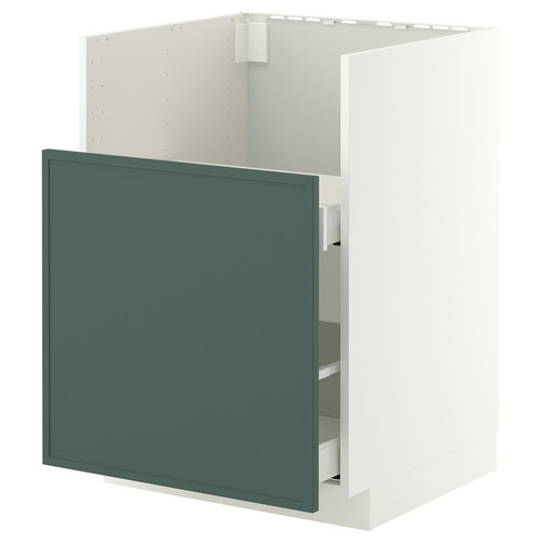METOD/MAXIMERA Base cab f TALLSJÖN sink, white/Aspudden dark grey-green, 60x60 cm