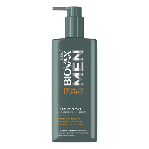 L`BIOTICA Biovax Men Shampoo 2in1 for Hair & Beard Detox 200 ml