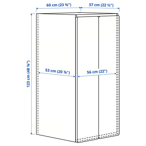 SMÅSTAD / PLATSA Wardrobe, 60x57x123 cm