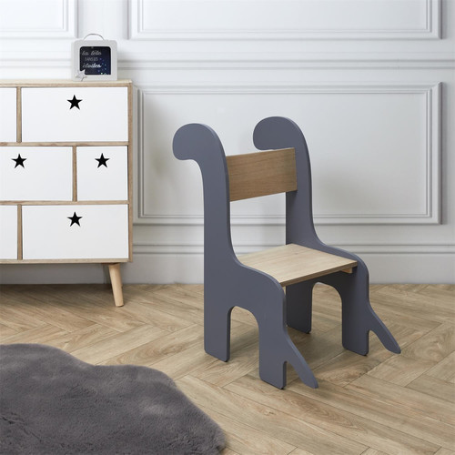 Children's Chair Dino, grey/natural