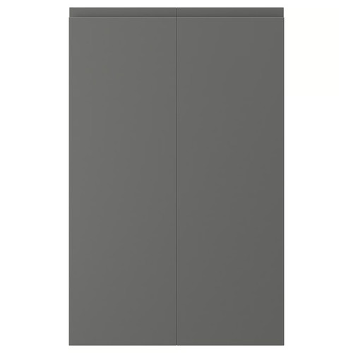 VOXTORP 2-p door f corner base cabinet set, right-hand dark grey, 25x80 cm