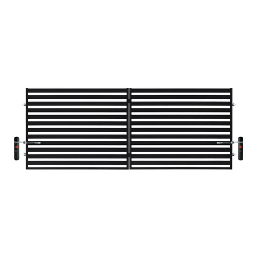 Double Swing Gate Steel 4 x 1.54 m, black