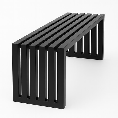 Architectural Modern Garden Bench 140cm, matt black