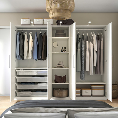 PAX / FORSAND Wardrobe, white/white, 250x60x201 cm
