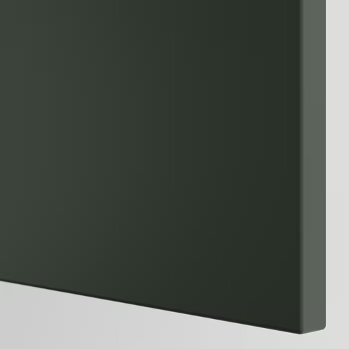 HAVSTORP 2-p door f corner base cabinet set, deep green, 25x80 cm
