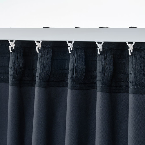 SANELA Curtains, 1 pair, dark blue, 140x300 cm