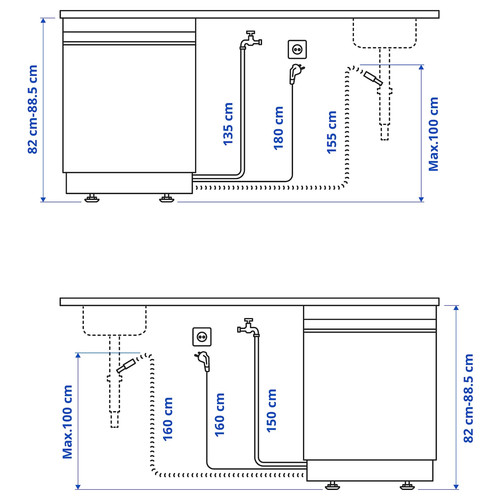 SÖDERBODA Built-in dishwasher, IKEA 500 stainless steel colour, 60 cm
