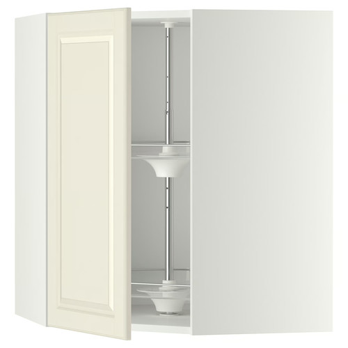 METOD Wall cabinet with carousel, white, Bodbyn off-white, 68x80 cm