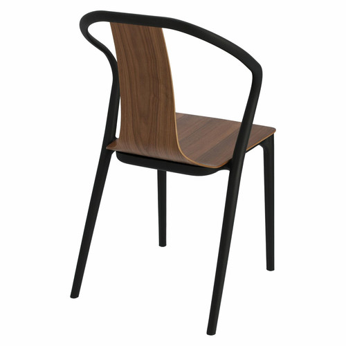 Chair Bella, black/walnut