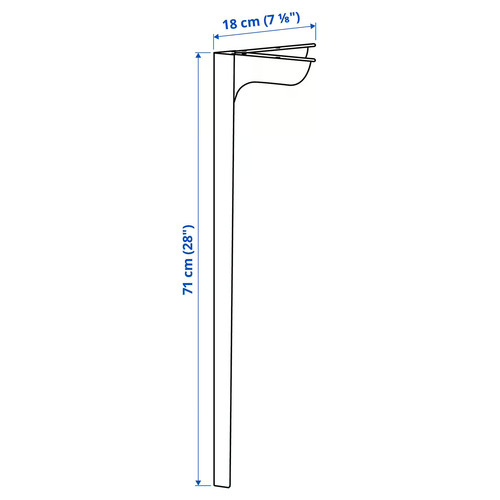SKÅLSTA Table leg, straight black-grey