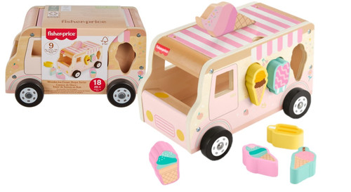 Fisher-Price Wooden Ice Cream Shape Sorter Set HXT86 18m+