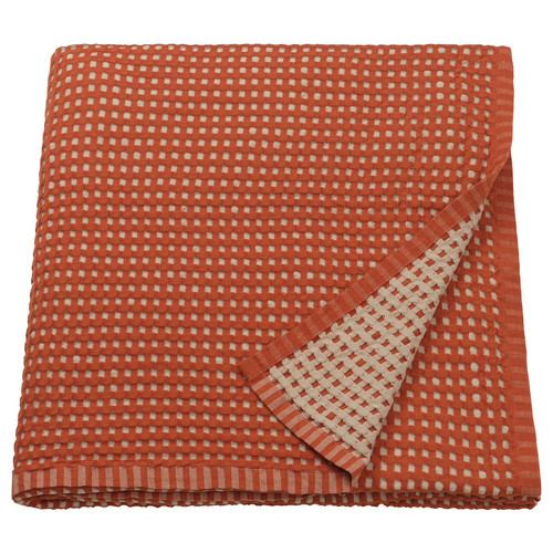 PELARTUJA Bedspread, red-brown/beige, 230x250 cm