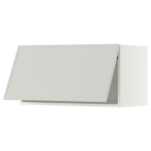 METOD Wall cabinet horizontal, white/Aspudden light grey, 80x40 cm