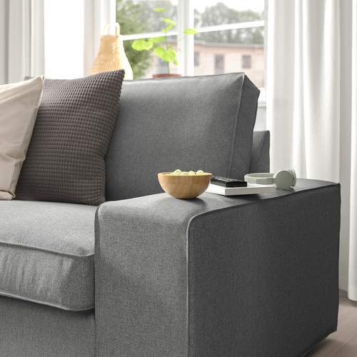 KIVIK Corner sofa, 4-seat, Tibbleby beige/grey