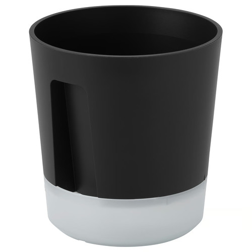 VÅRDTRÄD Self-watering plant pot, indoor/outdoor transparent/anthracite, 9 cm