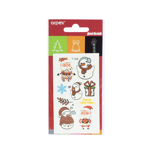 Glow-in-the-Dark Christmas Temporary Tattoos