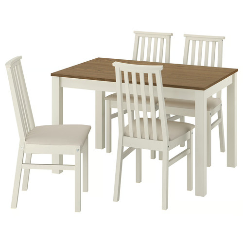 ÅLHULT / ÅLHULT Table and 4 chairs, beige/brown/Kabusa light beige beige, 120x80 cm