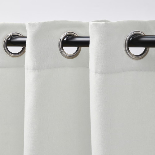 GINSTMOTT Curtains, 1 pair, white/with eyelets, 145x300 cm