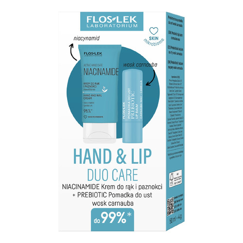 FLOSLEK Gift Set Hand & Lip DUO Care Niacinamide (Hand Cream & Lipstick)