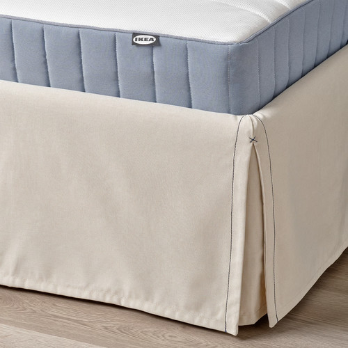 TÄRNKULLEN Upholstered bed frame, Vissle beige/Luröy, 160x200 cm