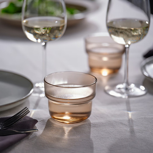 OLIVTRAST Glass, light brown, 29 cl