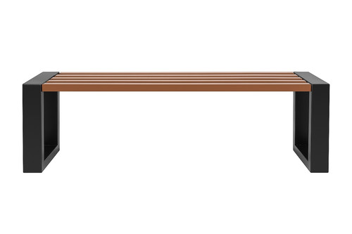 Architectural Metal Garden Bench Bold 150cm, black-brown