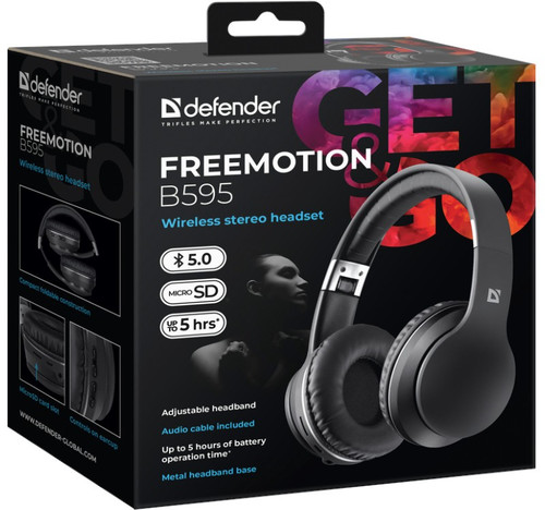 Defender Headset Headphones Wireless FreeMotion B595, black