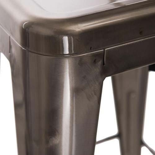 Bar Stool with Backrest Paris 66cm, metallic