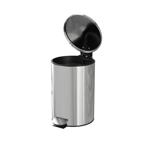 GoodHome Bathroom Waste Bin Koros 3 l, chrome