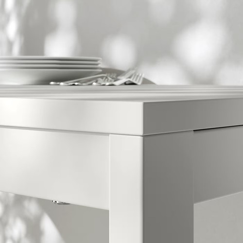 VIHALS / VIHALS Table and 6 chairs, white/white, 120/180x74 cm