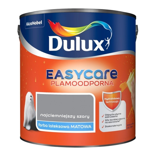 Dulux EasyCare Matt Latex Stain-resistant Paint 2.5l darkest grey