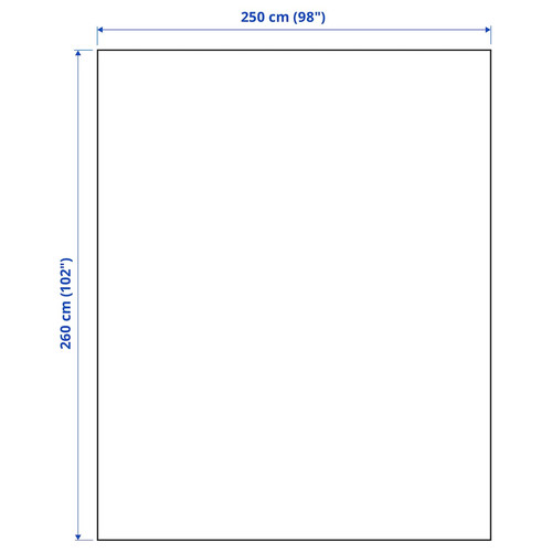 PRAKTVIAL Bedspread, off-white, 260x250 cm