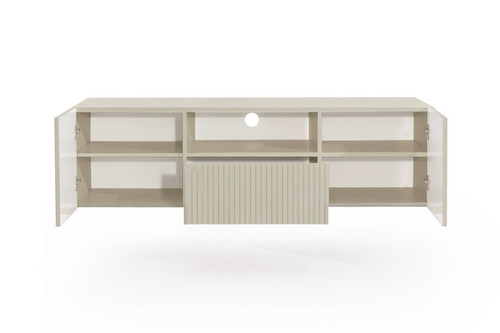 Wall-Mounted TV Cabinet Nicole 150 cm, cashmere/matt cashmere